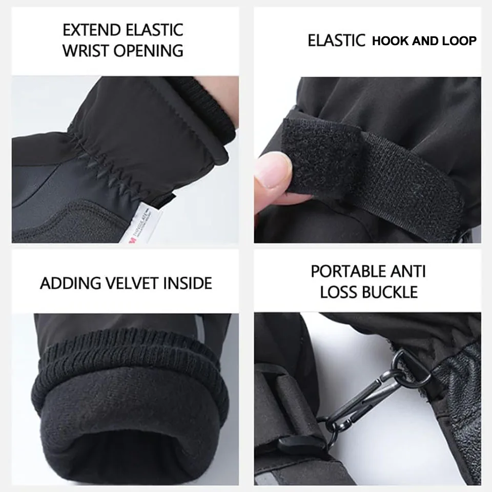 GTUBIKE Winter Warm Gloves for Outdoor Cycling Skiing Thickened Cold Resistant Glove Waterproof Touch Screen Camping Equipment