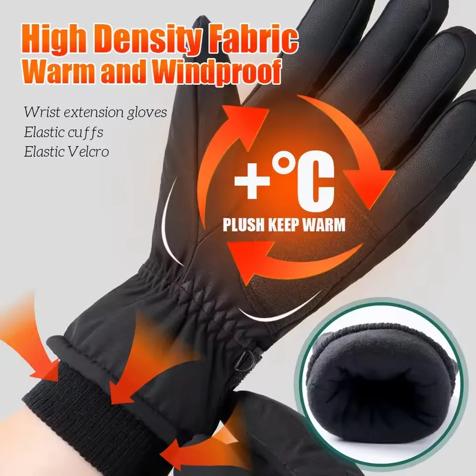 GTUBIKE Winter Warm Gloves for Outdoor Cycling Skiing Thickened Cold Resistant Glove Waterproof Touch Screen Camping Equipment