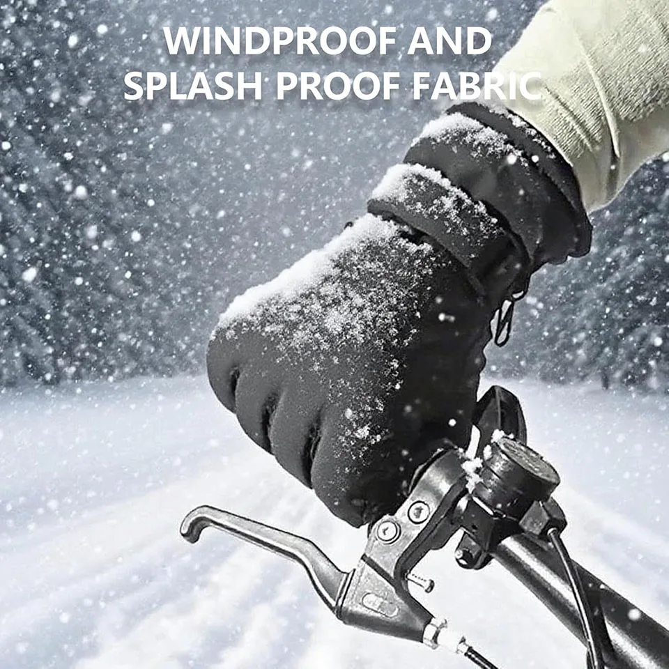 GTUBIKE Winter Warm Gloves for Outdoor Cycling Skiing Thickened Cold Resistant Glove Waterproof Touch Screen Camping Equipment