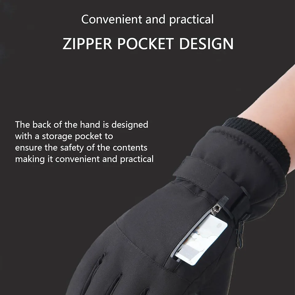 GTUBIKE Winter Warm Gloves for Outdoor Cycling Skiing Thickened Cold Resistant Glove Waterproof Touch Screen Camping Equipment