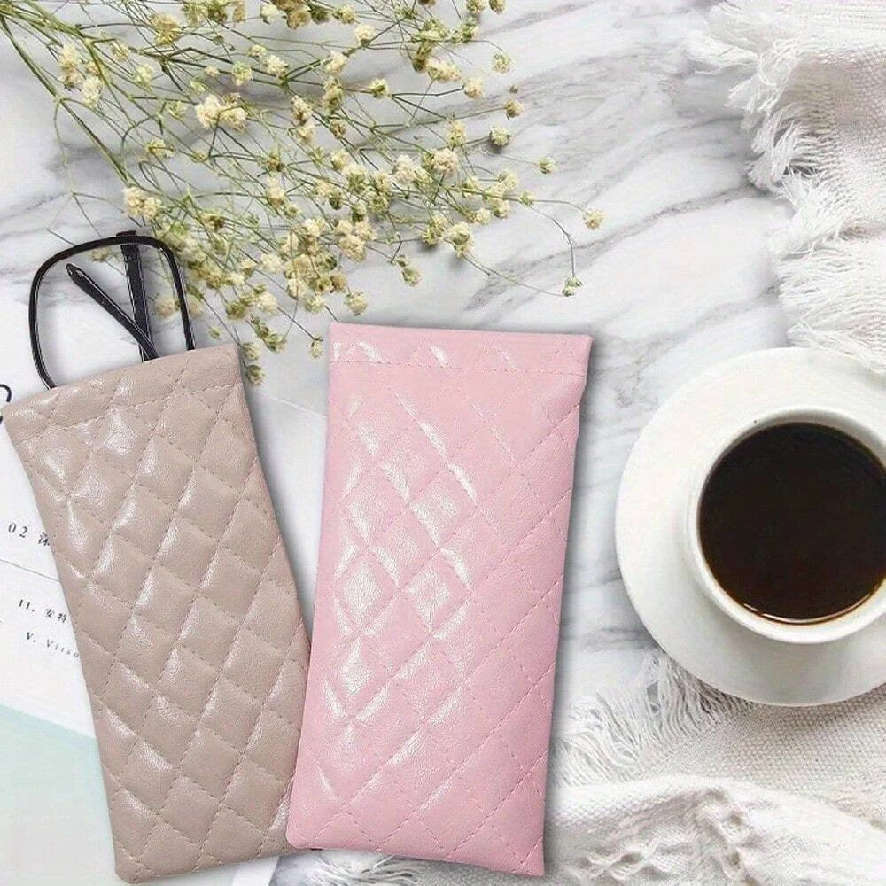 1/2/4Pcs Portable Squeeze Eyeglasses Case PU Leather Soft Sunglasses Bag Pouch Pocket Phone Sunglasses Eyewear Organizer Holder