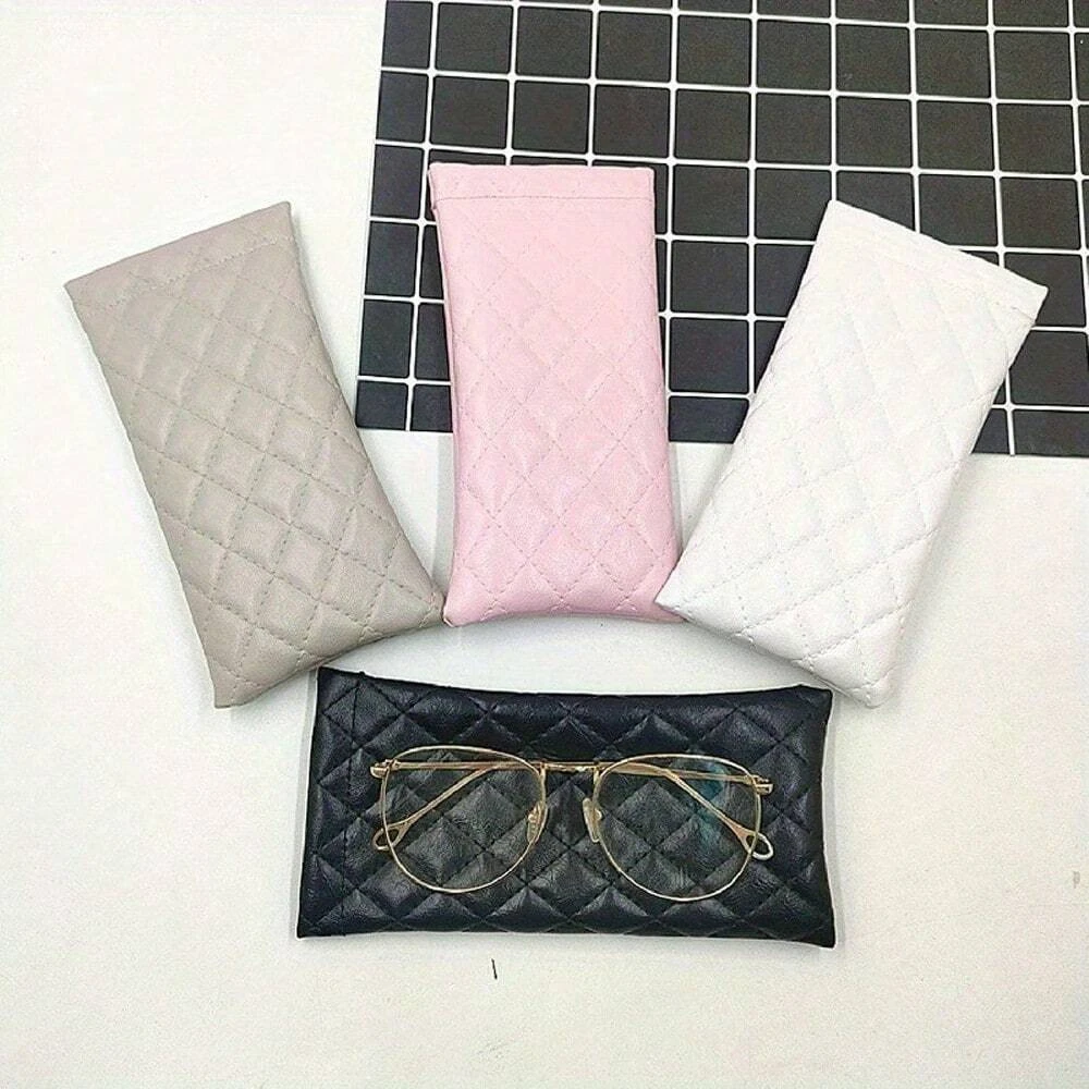1/2/4Pcs Portable Squeeze Eyeglasses Case PU Leather Soft Sunglasses Bag Pouch Pocket Phone Sunglasses Eyewear Organizer Holder