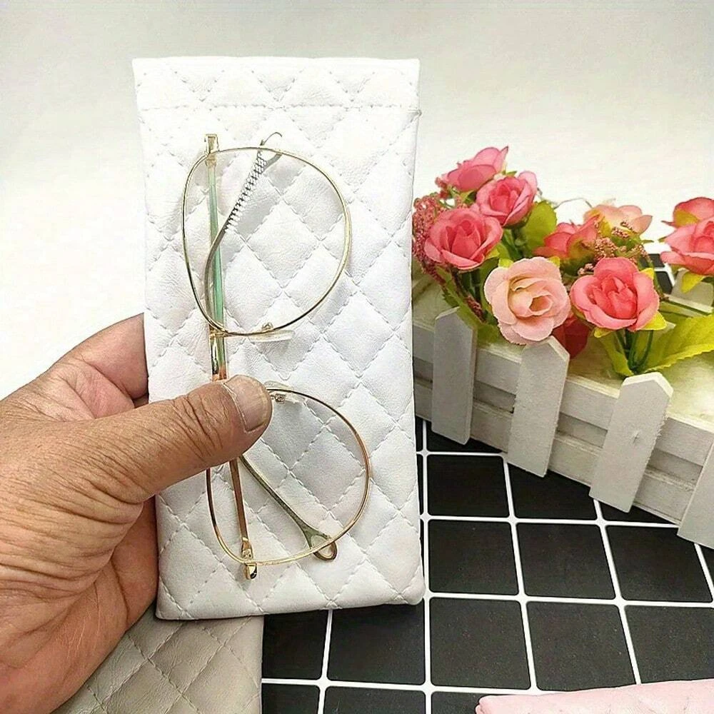 1/2/4Pcs Portable Squeeze Eyeglasses Case PU Leather Soft Sunglasses Bag Pouch Pocket Phone Sunglasses Eyewear Organizer Holder