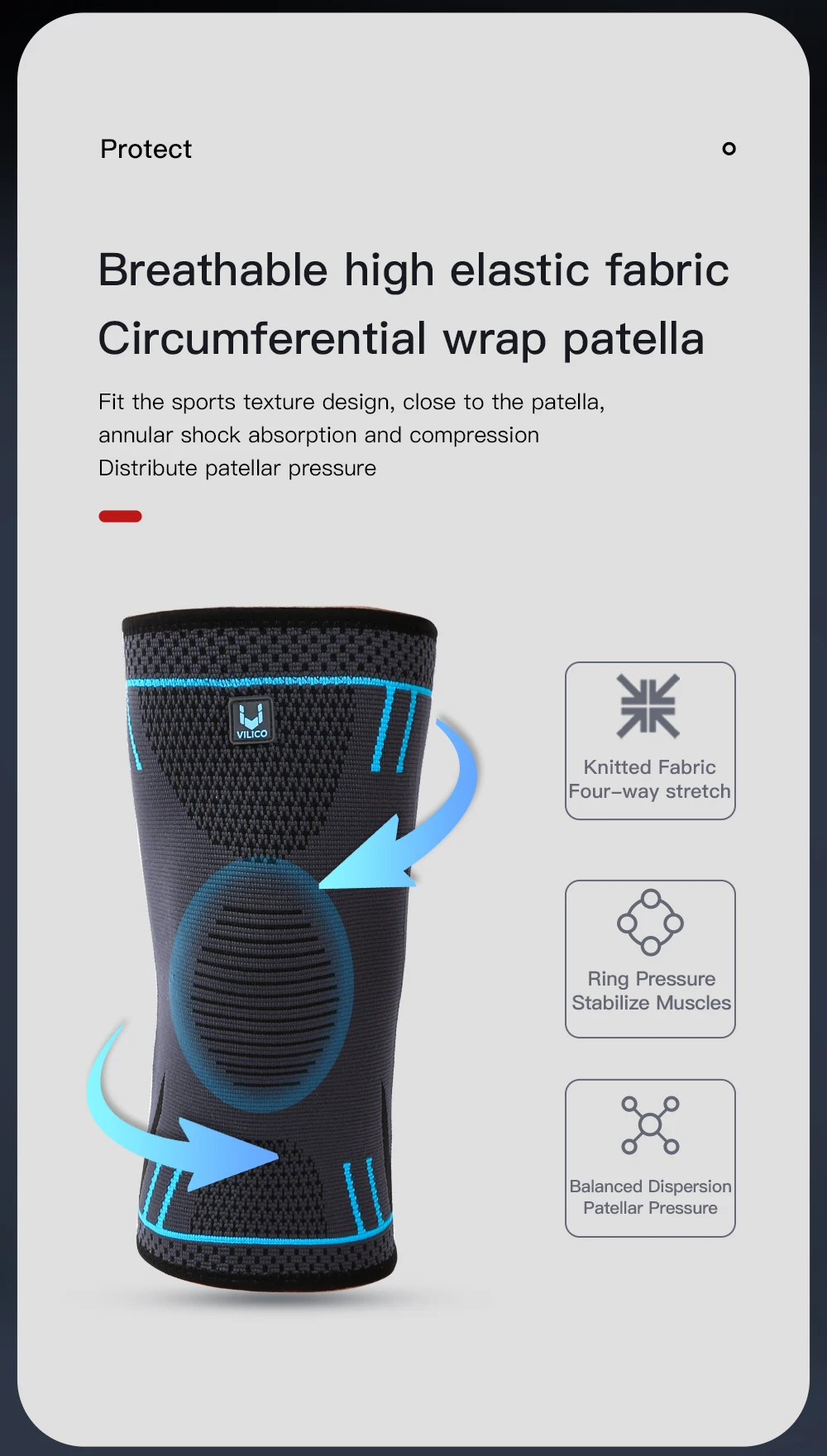1 PC Knee Pads Strap Patella Medial Support Meniscus Silicone Compression Protection Sport Knee Braces Basketball Running Prot