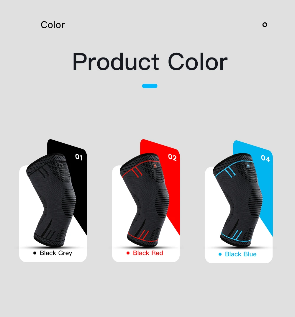 1 PC Knee Pads Strap Patella Medial Support Meniscus Silicone Compression Protection Sport Knee Braces Basketball Running Prot