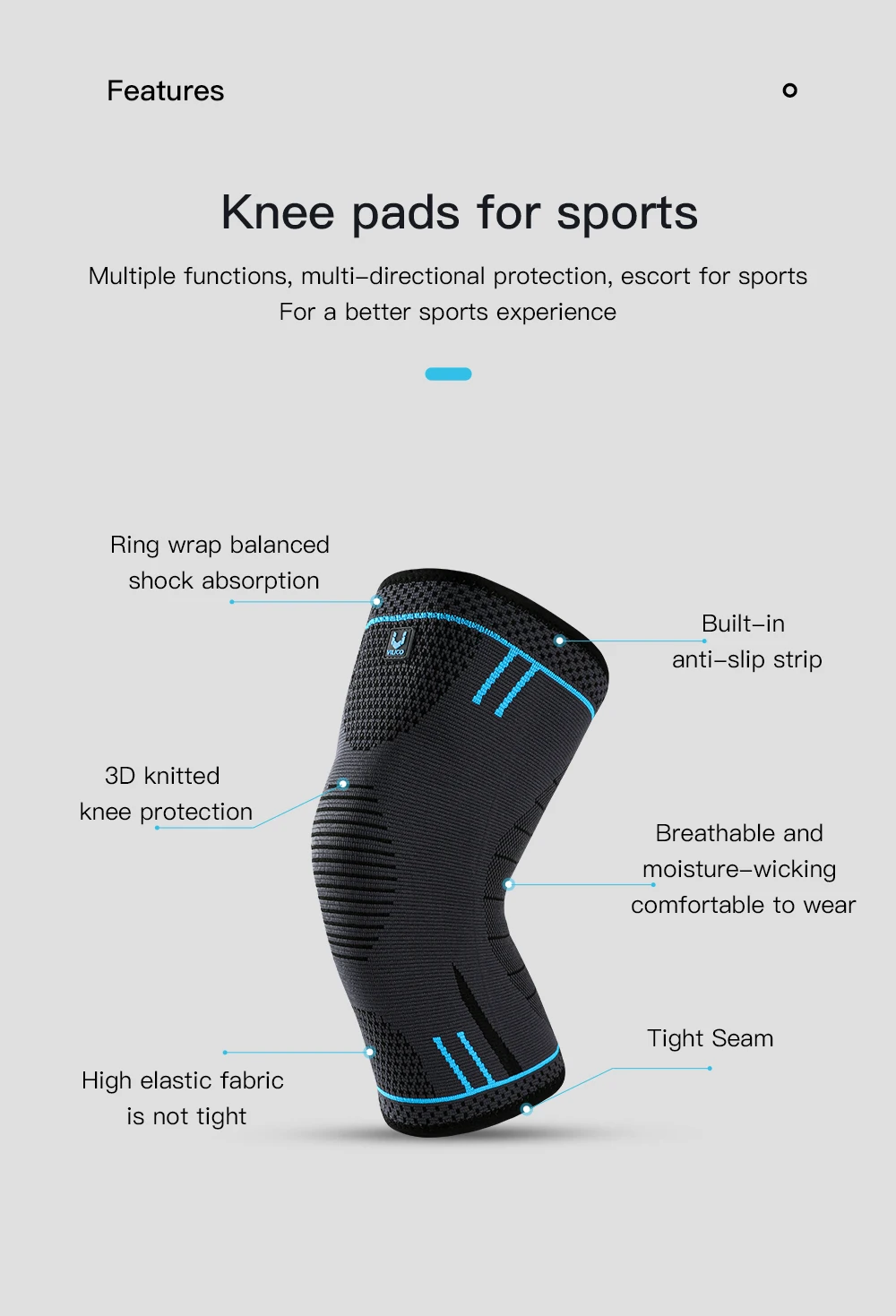 1 PC Knee Pads Strap Patella Medial Support Meniscus Silicone Compression Protection Sport Knee Braces Basketball Running Prot