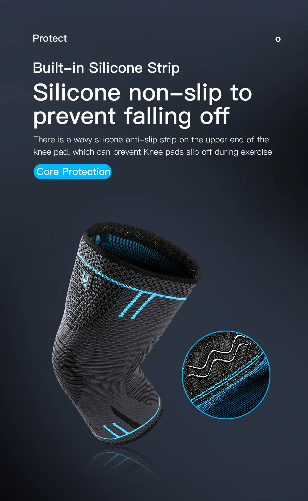 1 PC Knee Pads Strap Patella Medial Support Meniscus Silicone Compression Protection Sport Knee Braces Basketball Running Prot