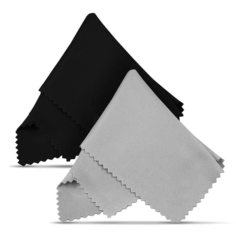 Black/Gray Microfiber Cleaning Cloth 15x15cm for Sunglasses Eyeglasses Lens Accessories Soft Dust-Free Glasses Care