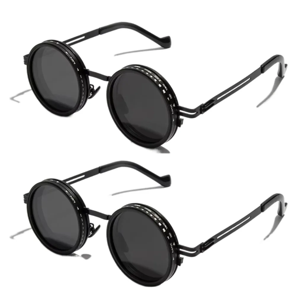 New ND2-400 Adjustable Dimming Glasses 9 Level UV400 Fishing Sunglasses With Glasse Case ND Filter Sun Glasses Driving