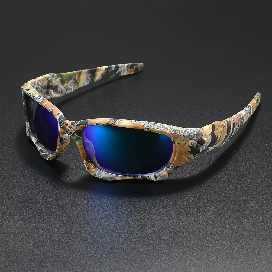 Tactical Windproof Fishing Sunglasses Men Women Classic Camouflage Shades with UV Protection for Outdoor Driving Cycling Hiking