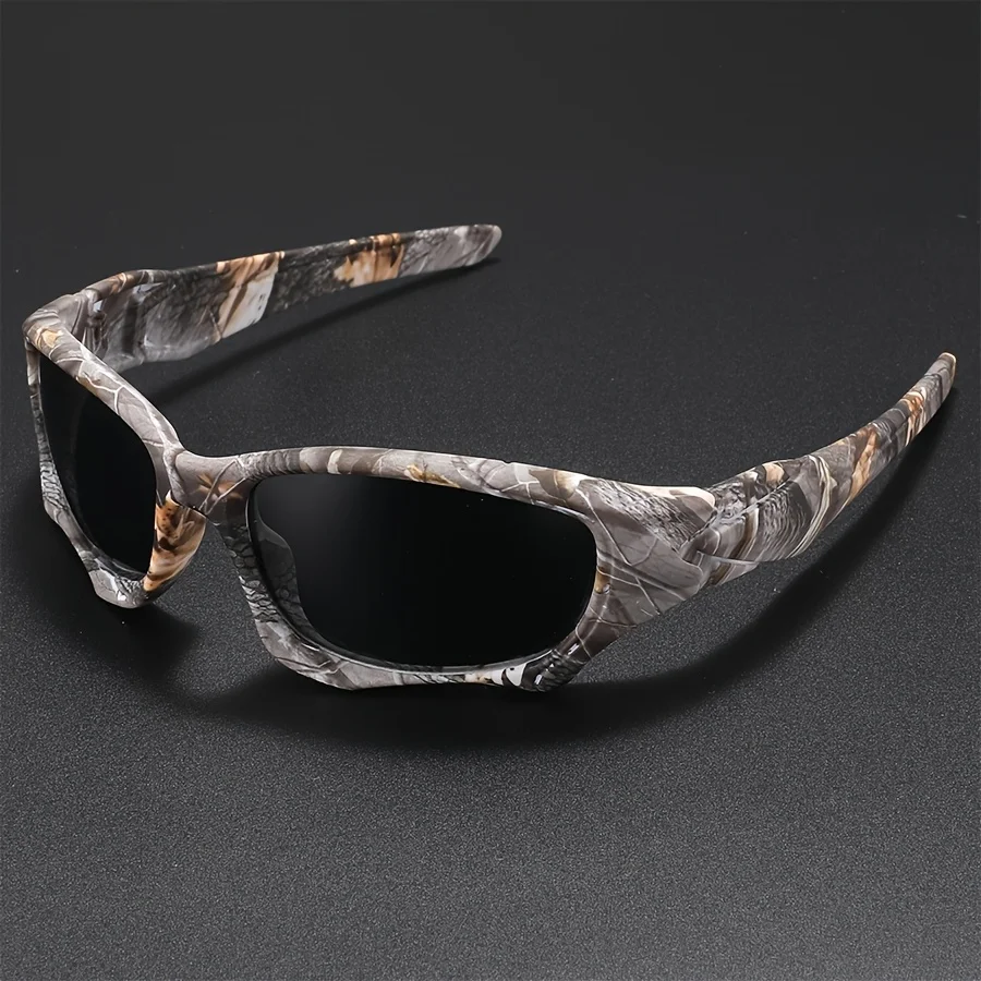 Tactical Windproof Fishing Sunglasses Men Women Classic Camouflage Shades with UV Protection for Outdoor Driving Cycling Hiking