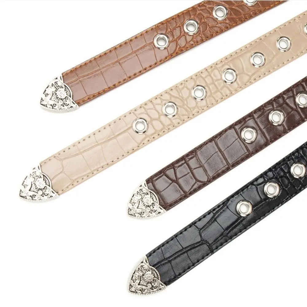 Casual Pin Buckle Carved Buckle Belt Vintage Girdle PU Leather Belt Y2k Hip Hop Waistband