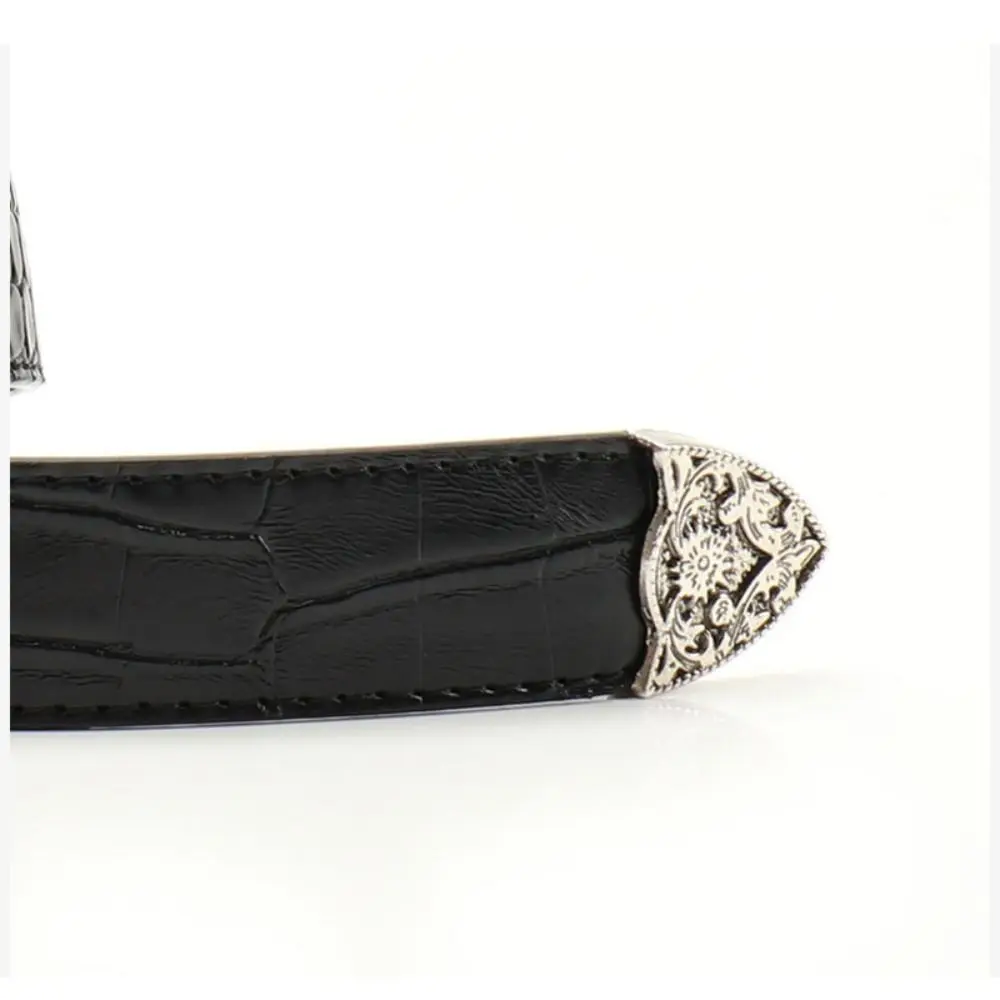 Casual Pin Buckle Carved Buckle Belt Vintage Girdle PU Leather Belt Y2k Hip Hop Waistband