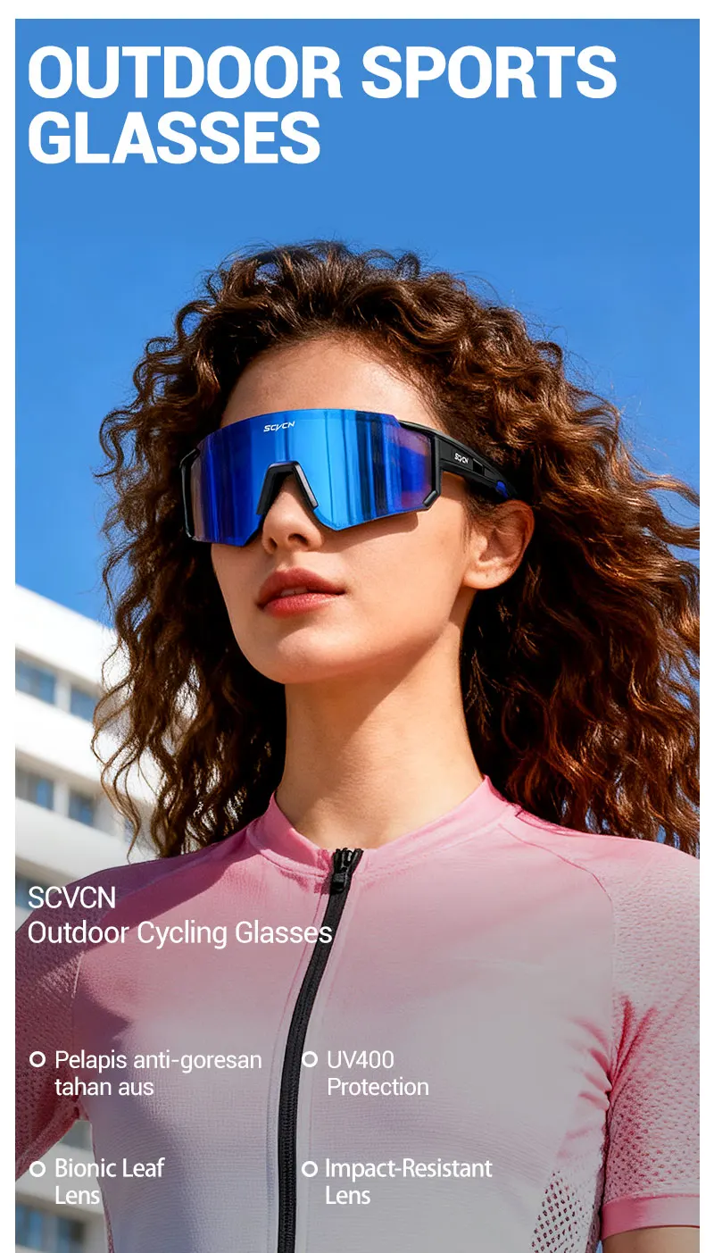 SCVCN Fashion Cycling Glasses Bike Baseball Sunglasses for Men UV400 Sports MTB Outdoor Goggles Bicycle Women Sunglasses Riding