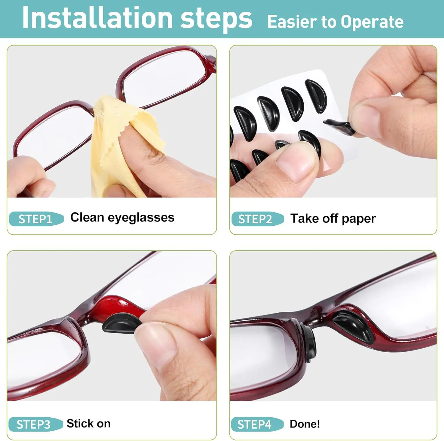 Viewring Non-slip Silicone Nose Pad For Glasses Eyeglasses And Sunglasses Soft Anti Slip Nose Pads Reading Glasses Accessories