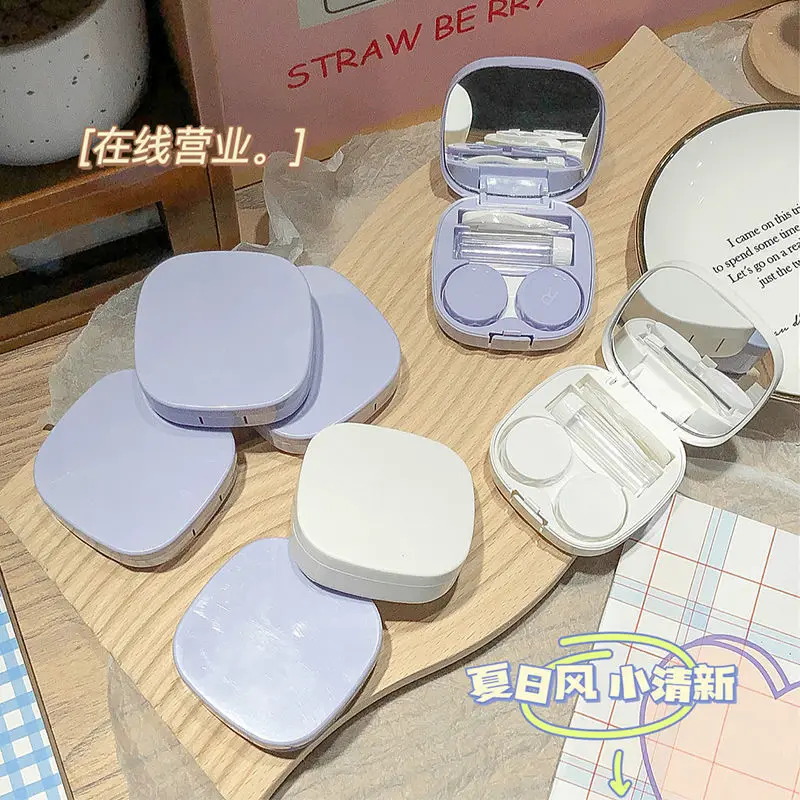 Contact Lens Case Portable Simple Design with Mirror Travel Contact Lens Kit for Daily Use Storage Box for Glasses