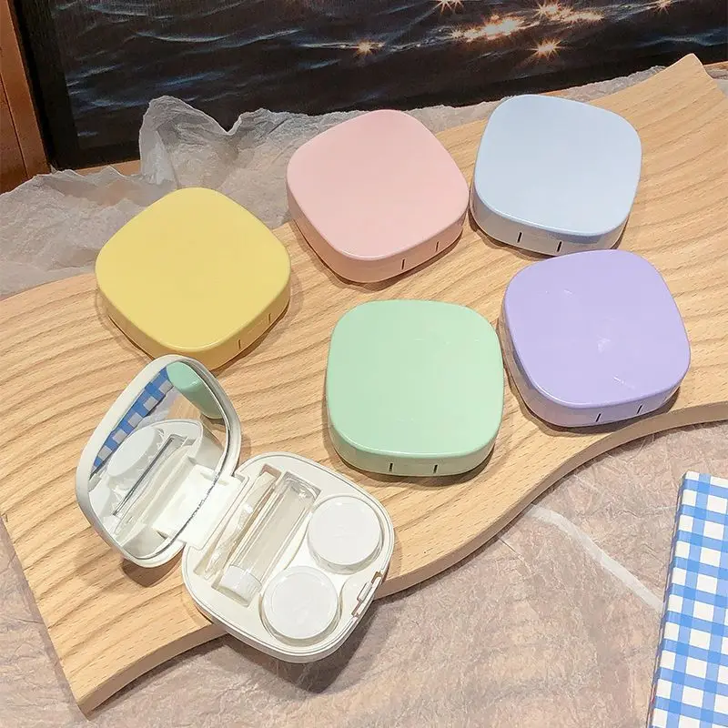 Contact Lens Case Portable Simple Design with Mirror Travel Contact Lens Kit for Daily Use Storage Box for Glasses