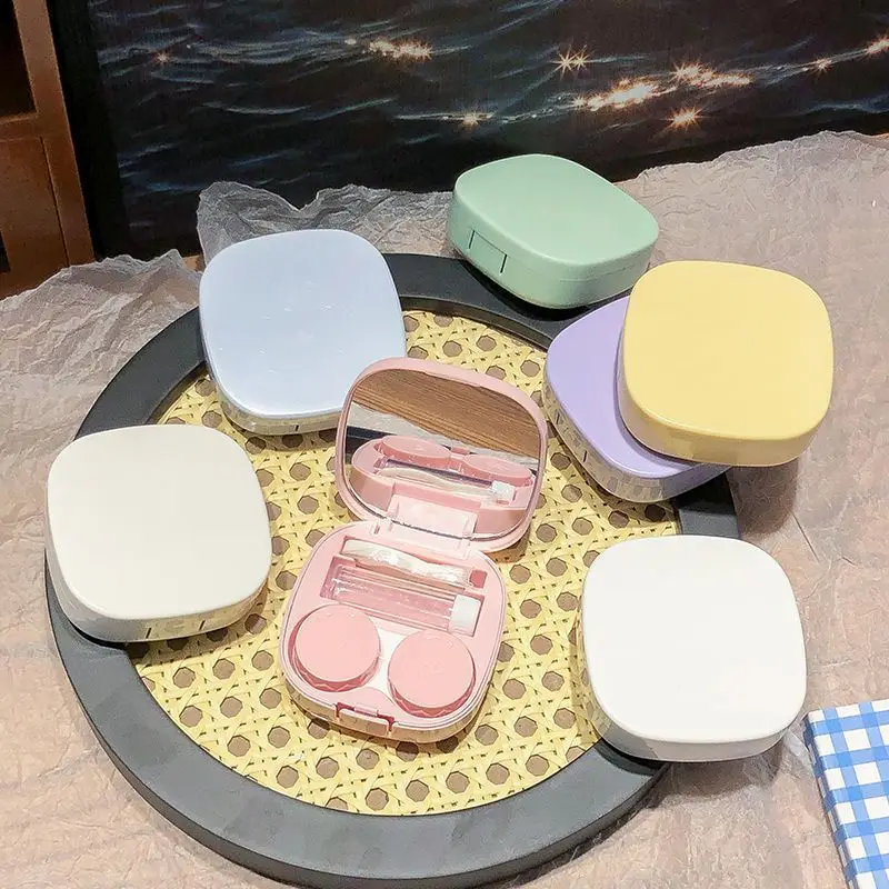 Contact Lens Case Portable Simple Design with Mirror Travel Contact Lens Kit for Daily Use Storage Box for Glasses