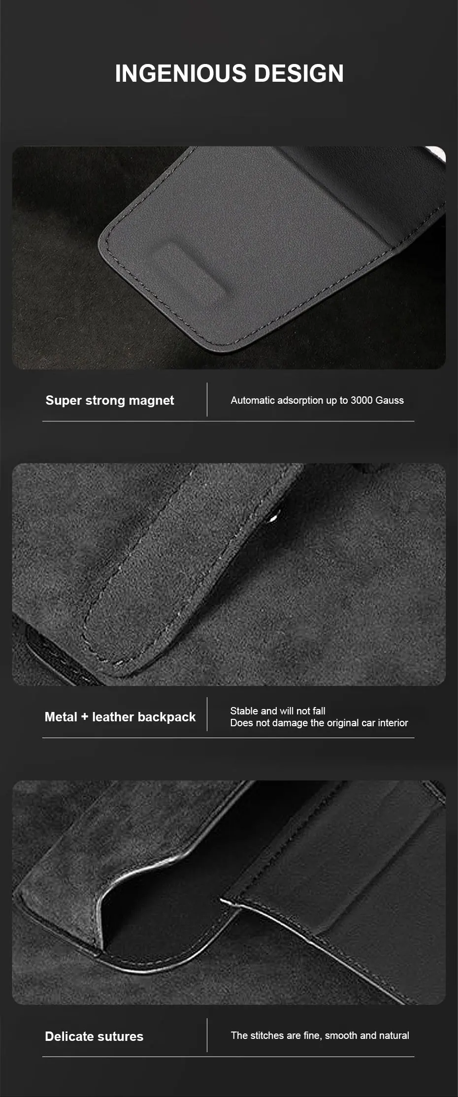 SEAMETAL Car Glasses Case Premium Suede/Leatherette Auto Sun Visor Glasses Holder Sunglasses Protective Case for Car Accessories