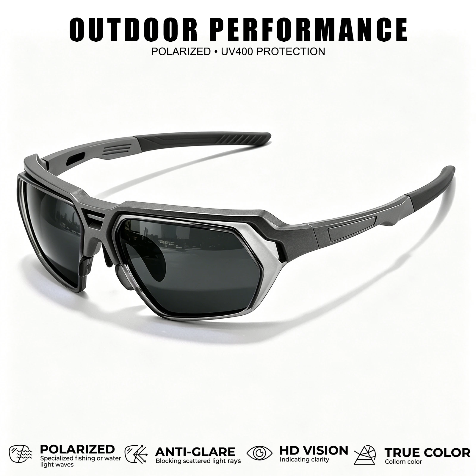 Classic Men's Photochromic Polarized Sunglasses - Adjustable Nose Pads, UV400 for Driving, Fishing & All-Weather Outdoor