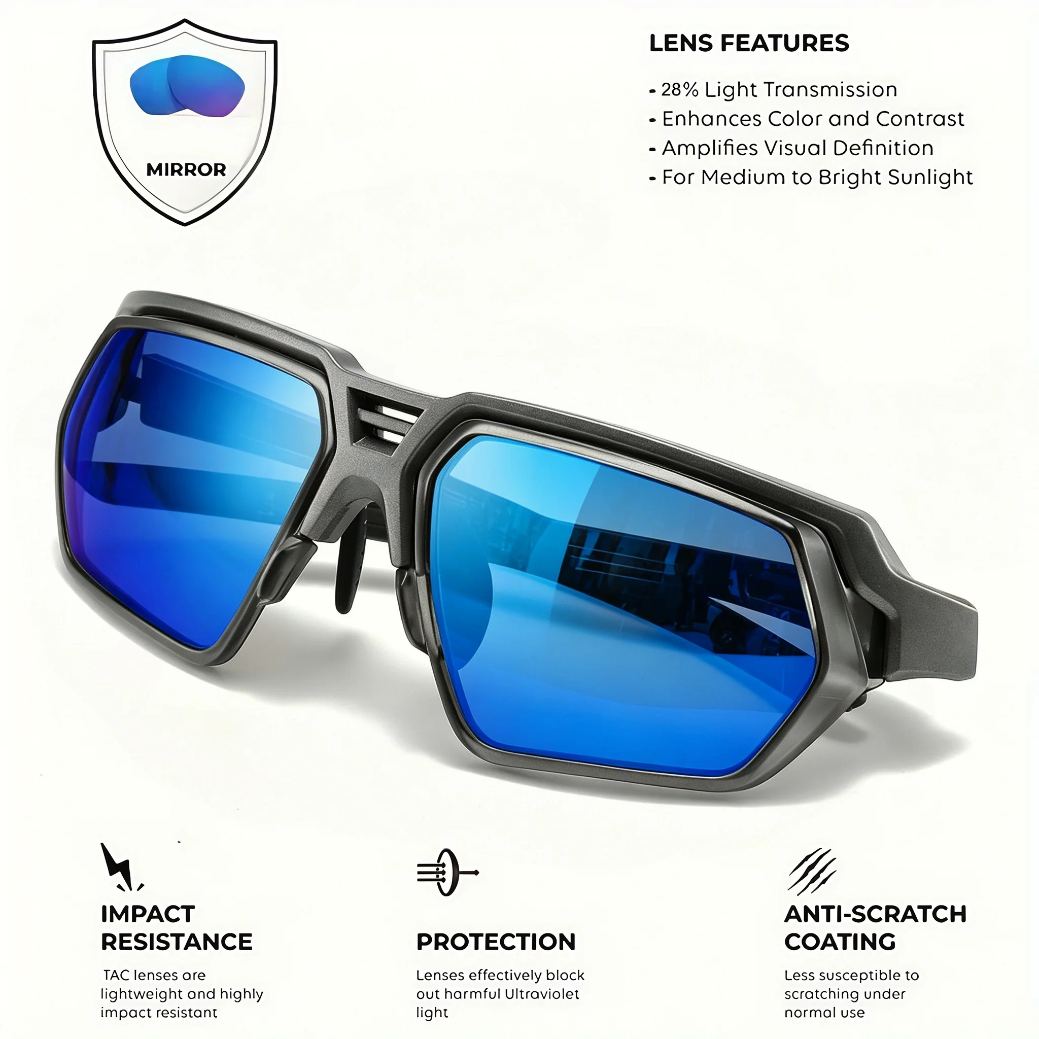 Classic Men's Photochromic Polarized Sunglasses - Adjustable Nose Pads, UV400 for Driving, Fishing & All-Weather Outdoor