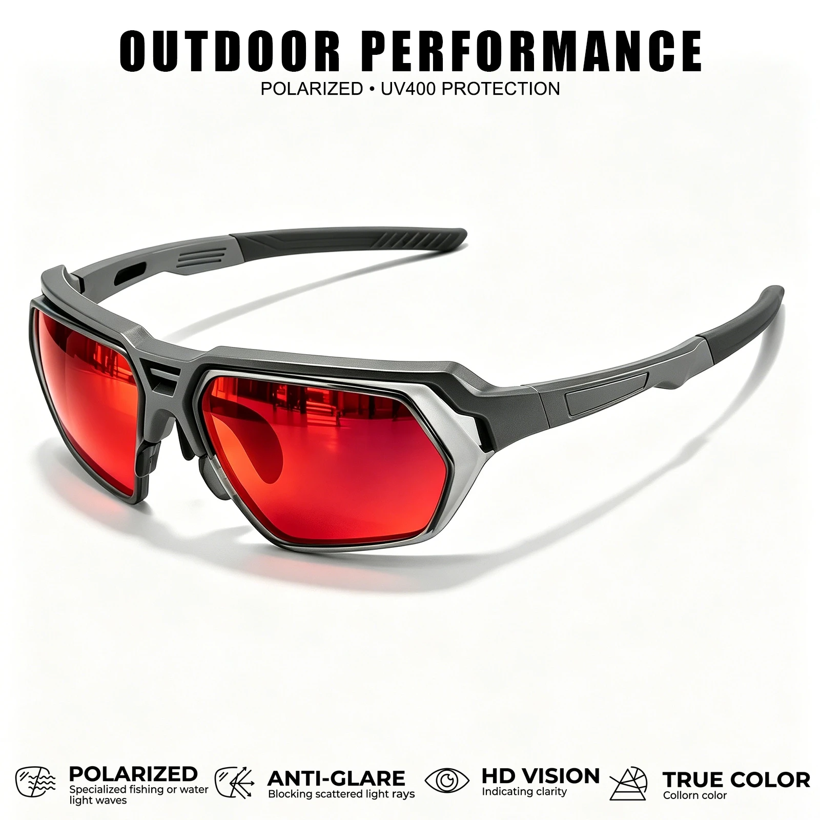 Classic Men's Photochromic Polarized Sunglasses - Adjustable Nose Pads, UV400 for Driving, Fishing & All-Weather Outdoor