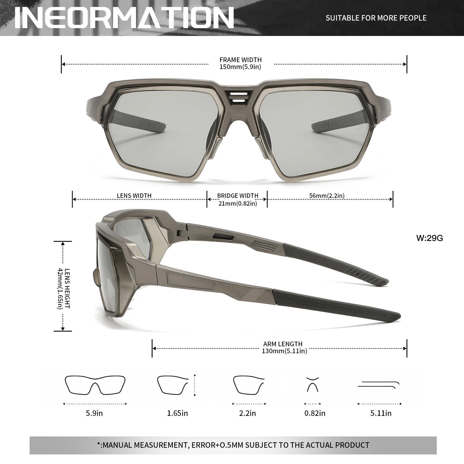 Classic Men's Photochromic Polarized Sunglasses - Adjustable Nose Pads, UV400 for Driving, Fishing & All-Weather Outdoor