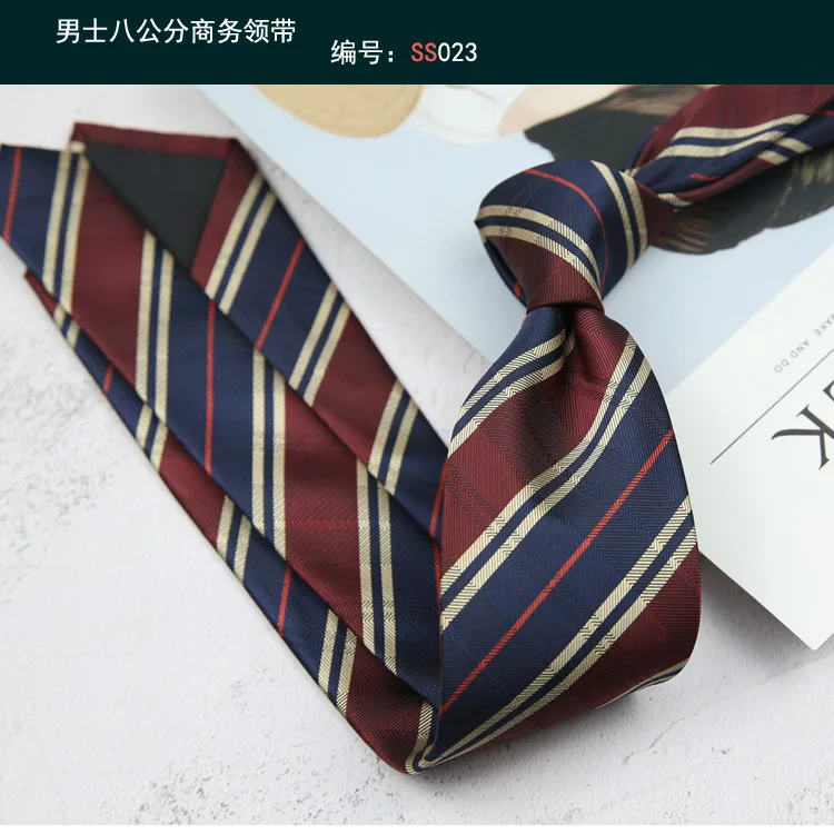 Tie Gravatas Fashion Wholesale Woven 8 cm Striped Necktie Wedding Accessories Blue Man Dot Fit Group Party Office Neck Ties