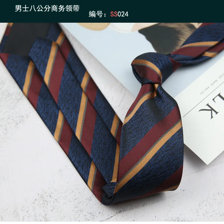Tie Gravatas Fashion Wholesale Woven 8 cm Striped Necktie Wedding Accessories Blue Man Dot Fit Group Party Office Neck Ties