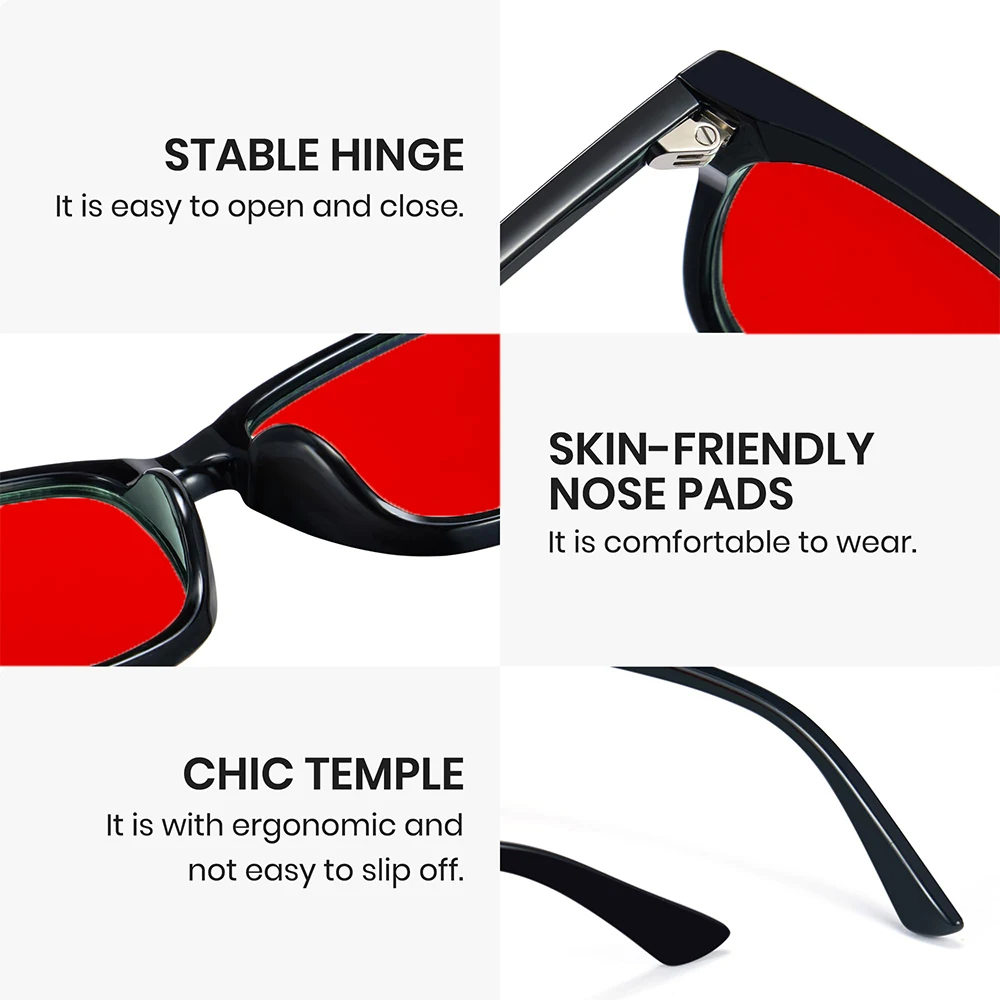 Anti Blue Light Sunglasses Better Sleep Red Lens Bluelight Blocking Glasses for Men Women Anti Eye Strain for Computer Game