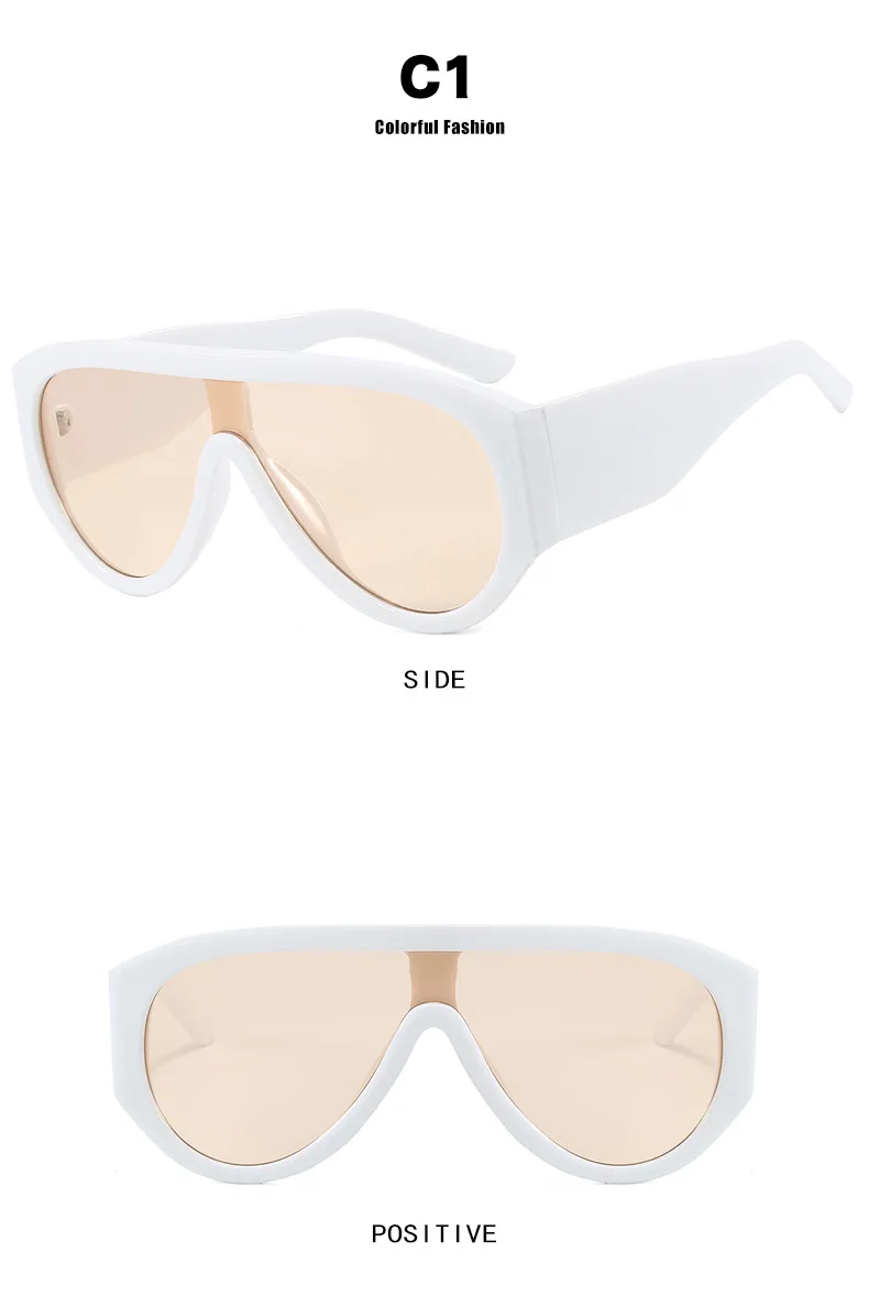 Y2K Oversized Shield Mask Sunglasses Women Futuristic Visor One-Piece Steampunk Big Frame Goggles Punk Shades Windproof Eyewear