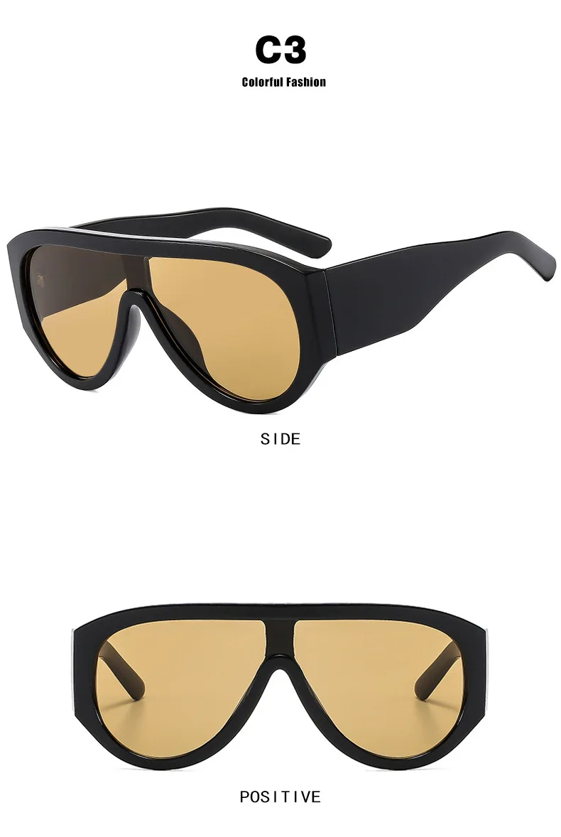 Y2K Oversized Shield Mask Sunglasses Women Futuristic Visor One-Piece Steampunk Big Frame Goggles Punk Shades Windproof Eyewear