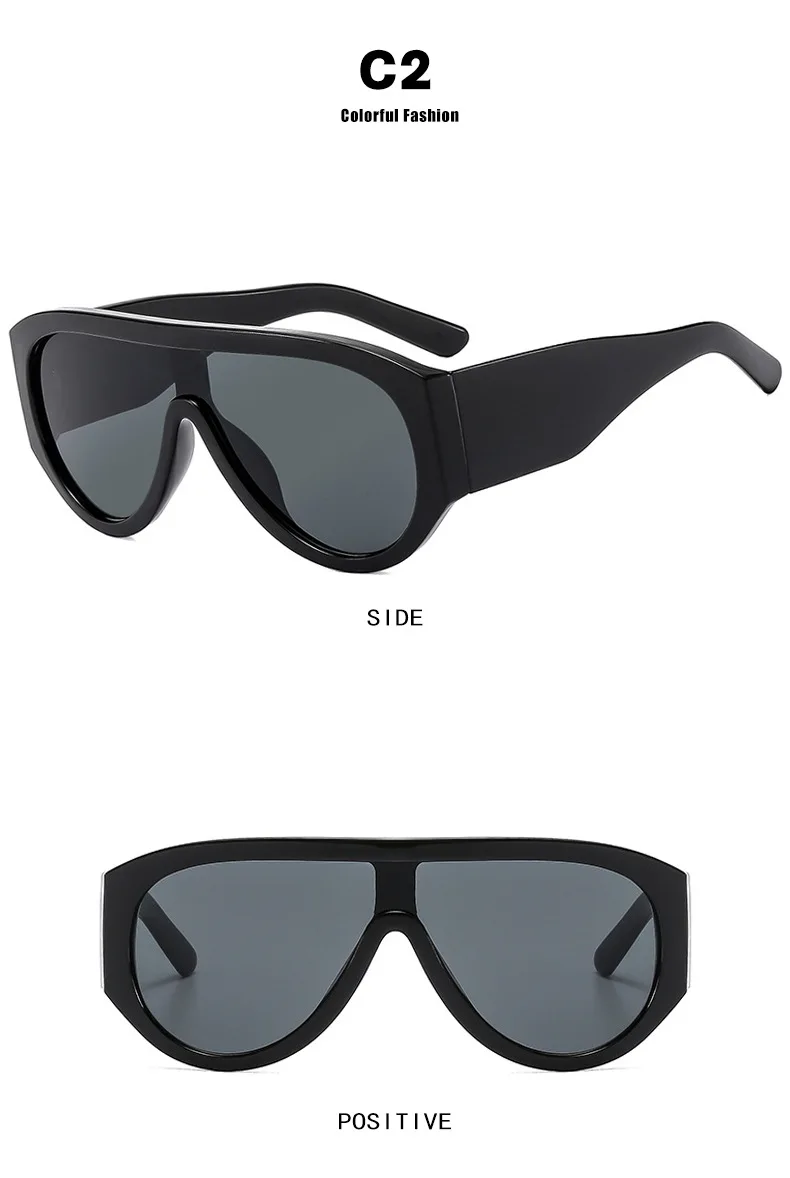 Y2K Oversized Shield Mask Sunglasses Women Futuristic Visor One-Piece Steampunk Big Frame Goggles Punk Shades Windproof Eyewear