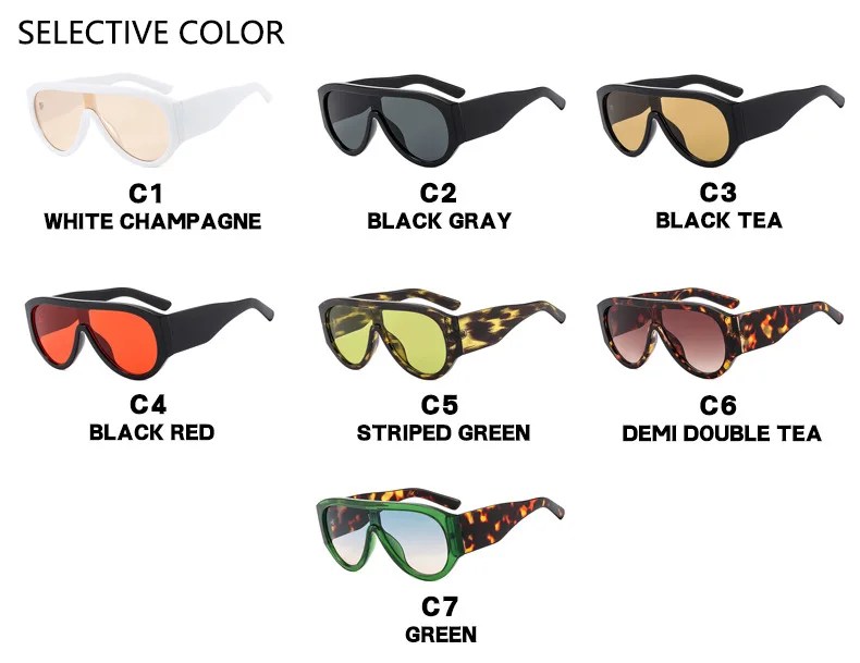 Y2K Oversized Shield Mask Sunglasses Women Futuristic Visor One-Piece Steampunk Big Frame Goggles Punk Shades Windproof Eyewear