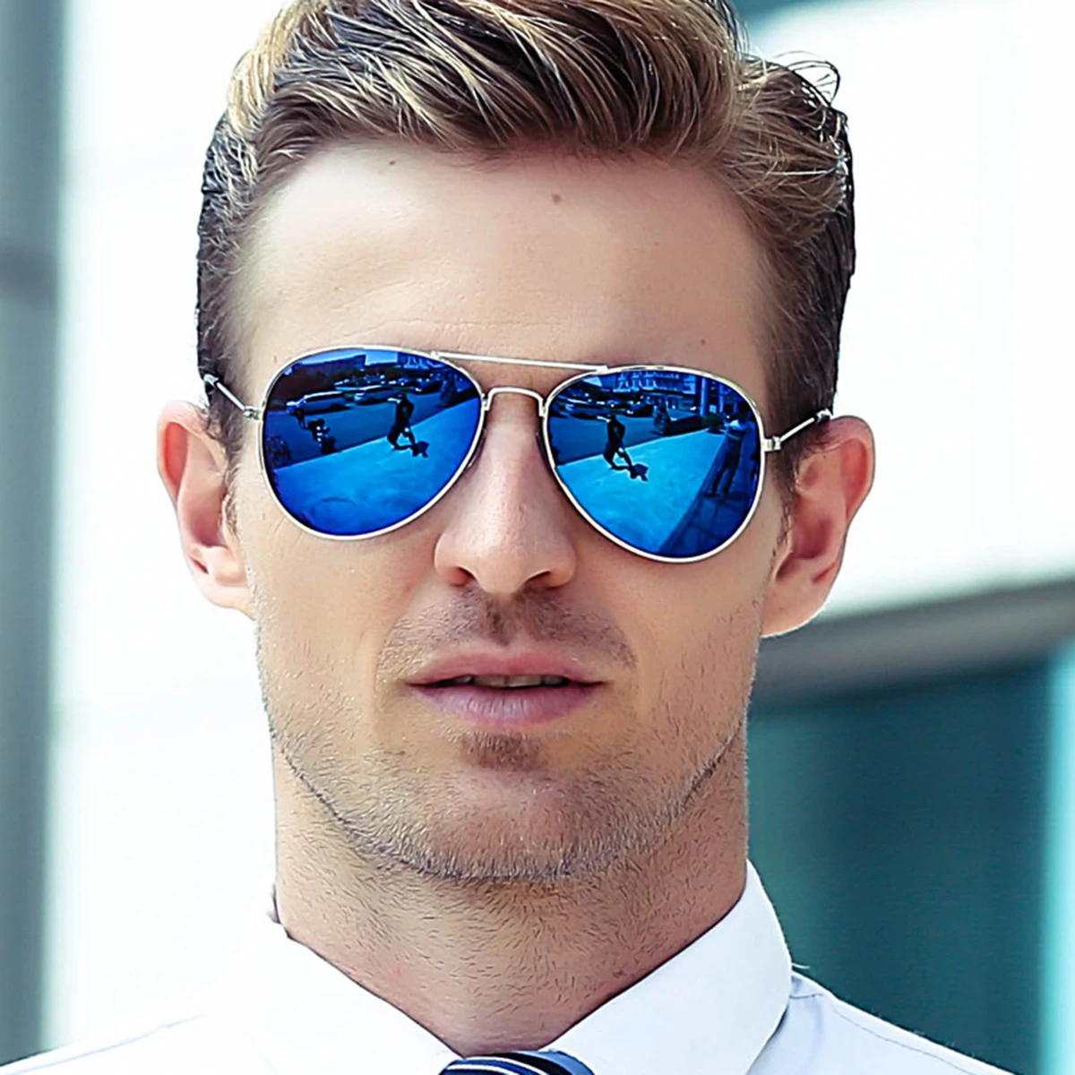 Ready Stock M'sia Original Men Sunglasses UV400 for Travel, Driving, Fashion Aviator Alloy Frame