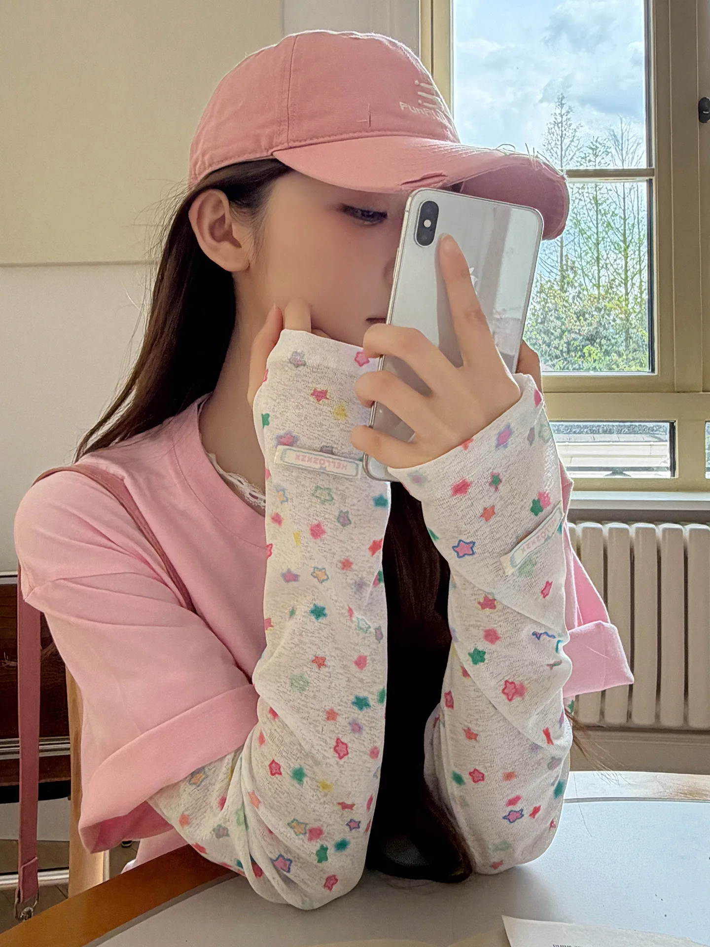 Cute Colorful Star Arm Sleeves for Women Breathable UV Protection Polka Dot Summer Driving Cycling Casual Wear Kawaii Sleeves