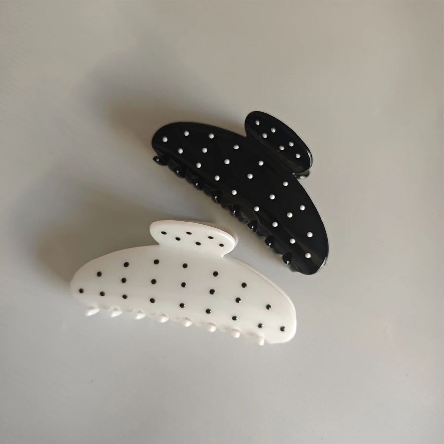 1PC Polka Dot Hair Grip Clip Exquisite Daily Styling Firm Hold for Various Hairstyles All Seasons Playful Accessory