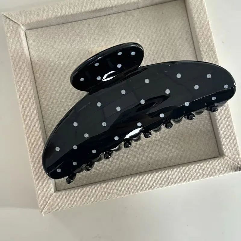 1PC Polka Dot Hair Grip Clip Exquisite Daily Styling Firm Hold for Various Hairstyles All Seasons Playful Accessory