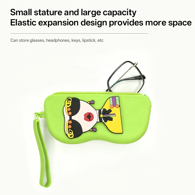 Flexible Silicone Eyeglass Pouch | Cute Goddess Style Eyewear Case for Women, Durable Travel Glasses Holder