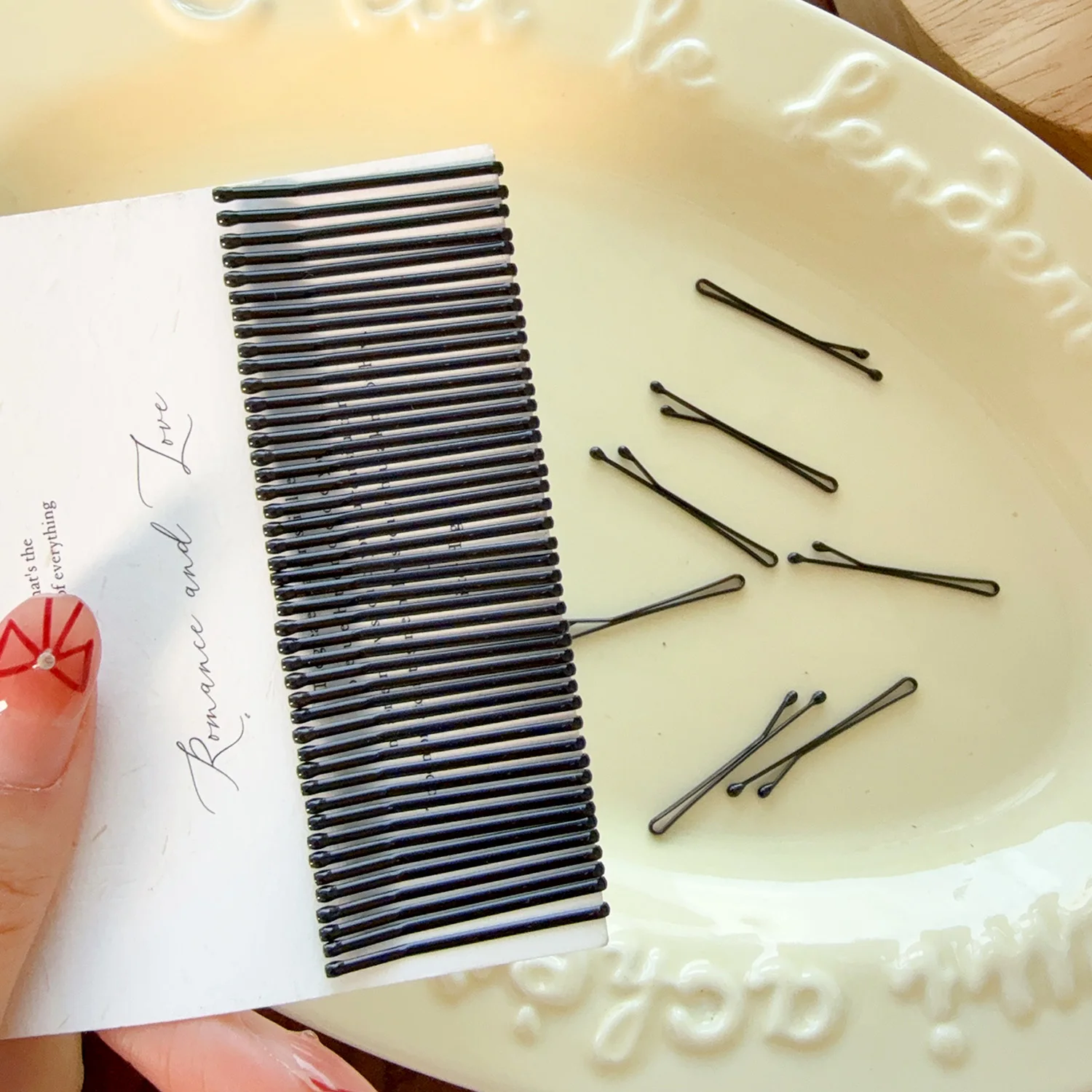 3.5CM Ultra-Invisible Black Straight Line Hair Clip Long-Lasting U-shaped Needle Lady Hairpins Curly Wavy Grips Women Bobby Pins