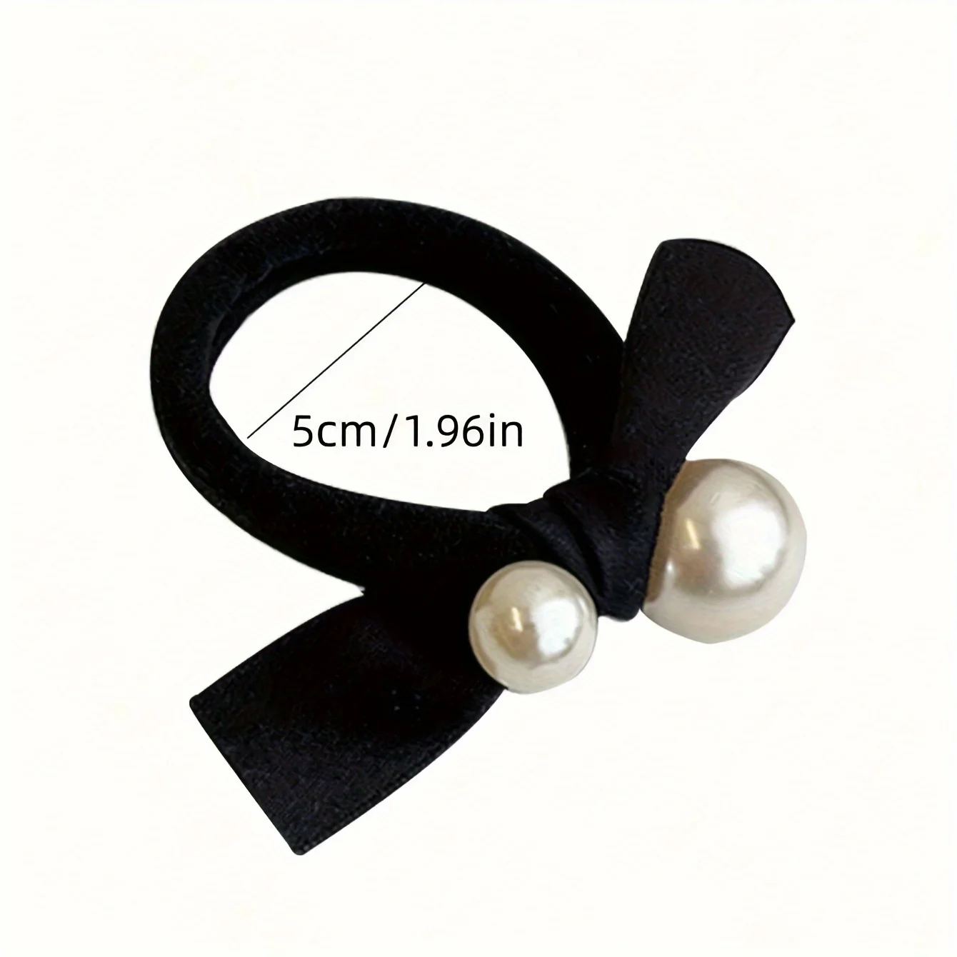 5Pcs Elegant Ladies Hair Band Suit, High Elastic Seamless Fabric, Imitation Pearl Bow Design, Ladies and Girls Love It!