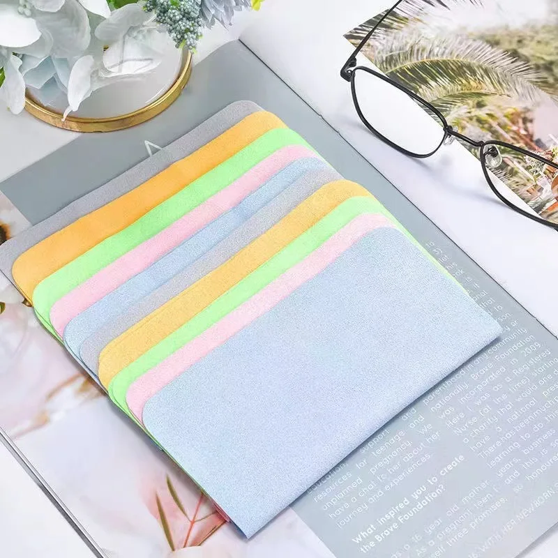5PCS Eyeglass Cleaning Cloth Microfiber Adaptable For Screens Lenses Nylon Or Polaroid Glasses 15*15cm Random Color
