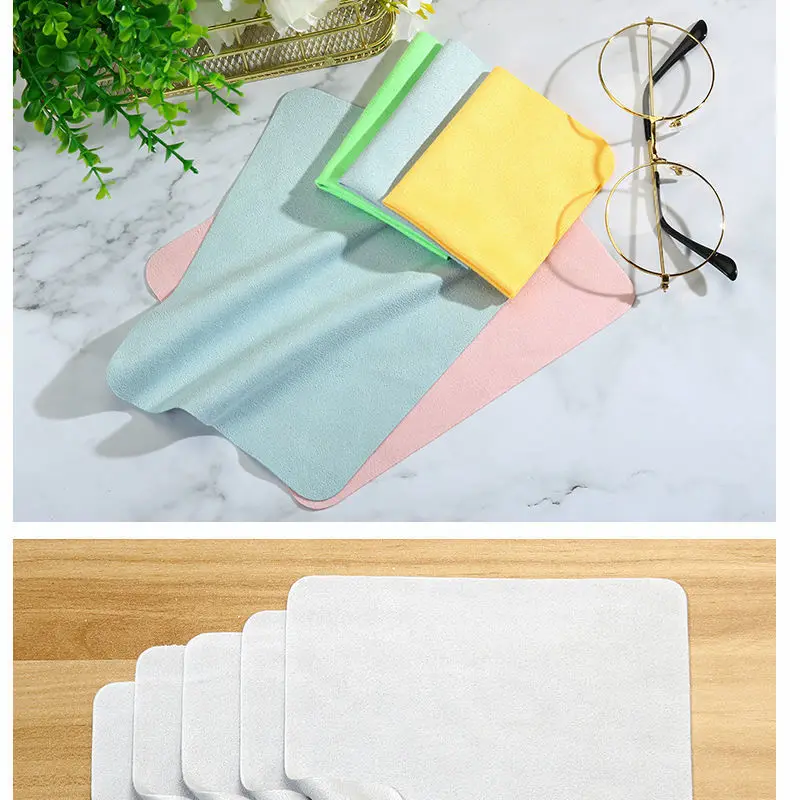 5PCS Eyeglass Cleaning Cloth Microfiber Adaptable For Screens Lenses Nylon Or Polaroid Glasses 15*15cm Random Color