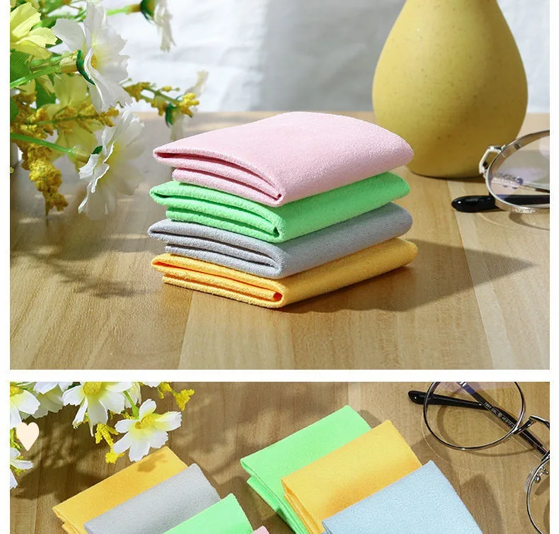 5PCS Eyeglass Cleaning Cloth Microfiber Adaptable For Screens Lenses Nylon Or Polaroid Glasses 15*15cm Random Color