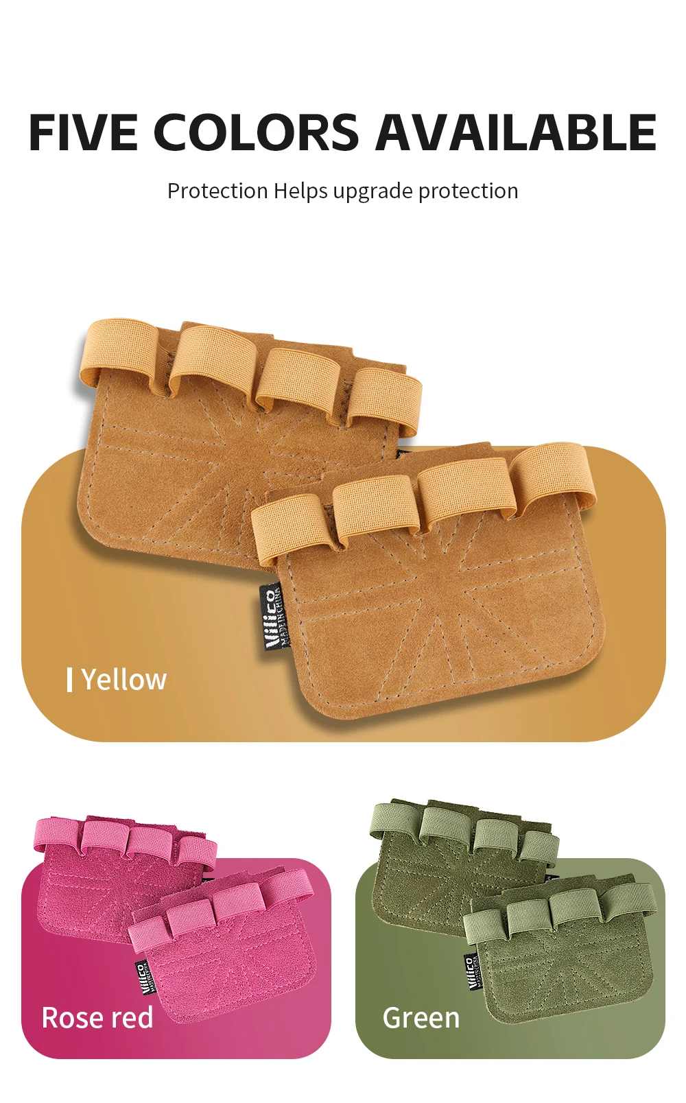 1 Pair Cowhide Weightlifting Gloves Four-finger Palm Protection Anti-slip Wear-resistant Fitness Sports Training Palm Guard