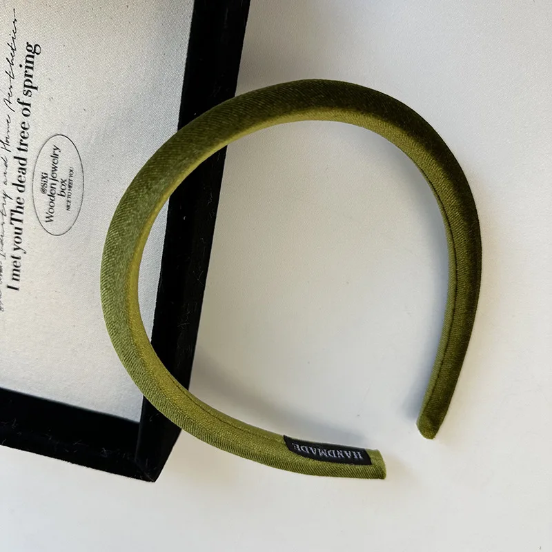 Korean Style High Sense Autumn Winter Narrow Version Gentle Texture Velvet Fine Solid Color Headband Hair Hoop Hair Accessories