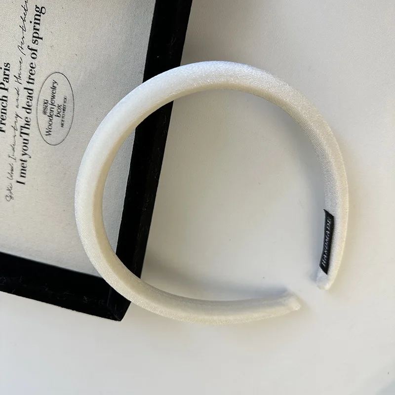 Korean Style High Sense Autumn Winter Narrow Version Gentle Texture Velvet Fine Solid Color Headband Hair Hoop Hair Accessories