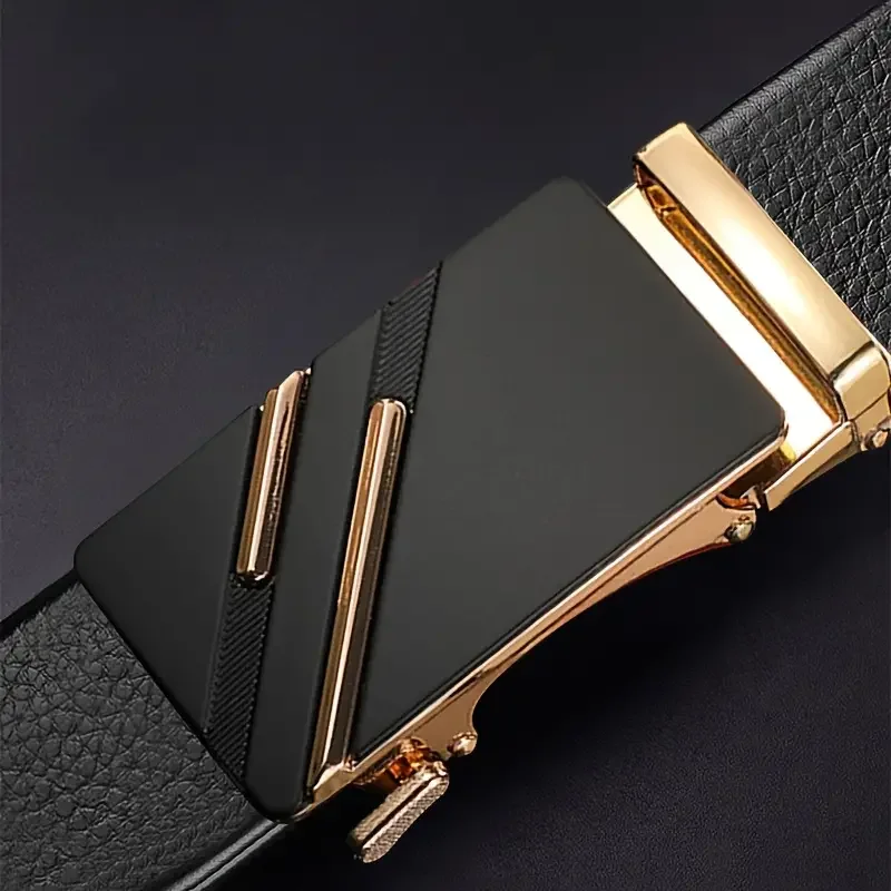 Men belt Leather Belt Metal Alloy Automatic Buckle Brand Luxury Design Waist Belts for Men Strap Male