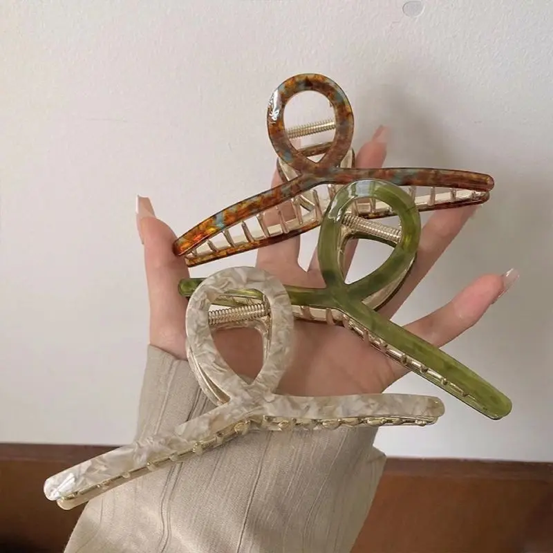 1/3/5pcs Metal Grab Clip, Women's Hair Clip, Large Shark Clip, Large Hair Volume, Fashionable Temperament, Hair Clip Headband