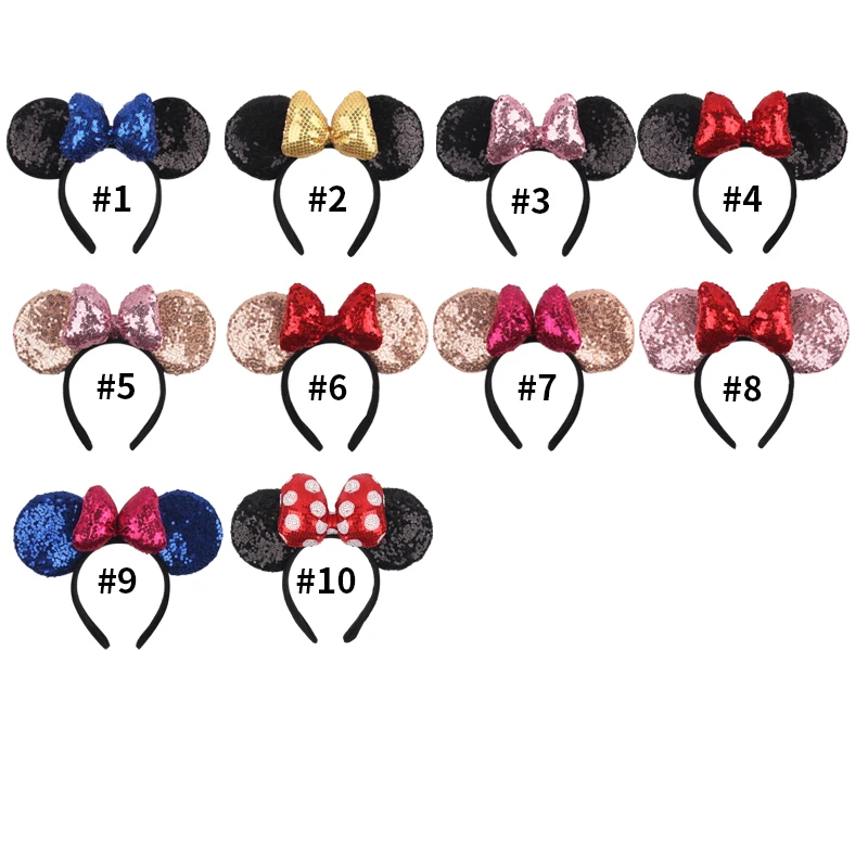 1pc Mouse Ears Headband Girls And Kids 4 Inch Polka Dot Bow Hairdband Holiday Party Travel DIY Hair Accessories
